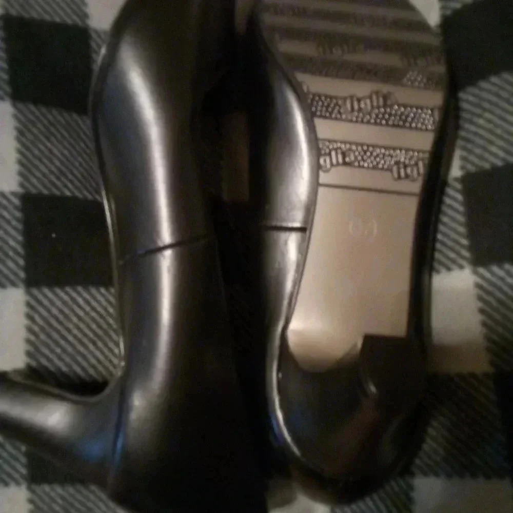Black Leather Heels